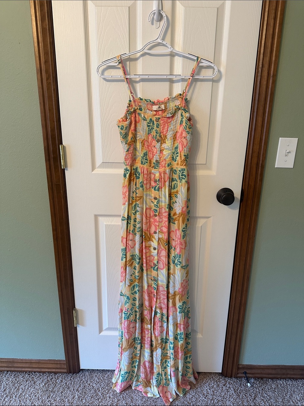 Rip Curl Floral Maxi Dress - Pink, Yellow & Green